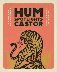 Ben Geier's poster for the 2/24/2018 Hum / Spotlights / Castor show